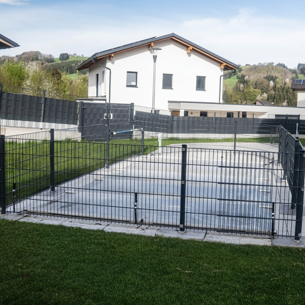 Poolzaun Komplettset Doppelstabmatten 8/6/8